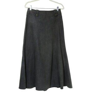 VTG Y2K CATO Gray Denim Midi Flared Western Cowgirl Boho Grunge Modest Skirt 4